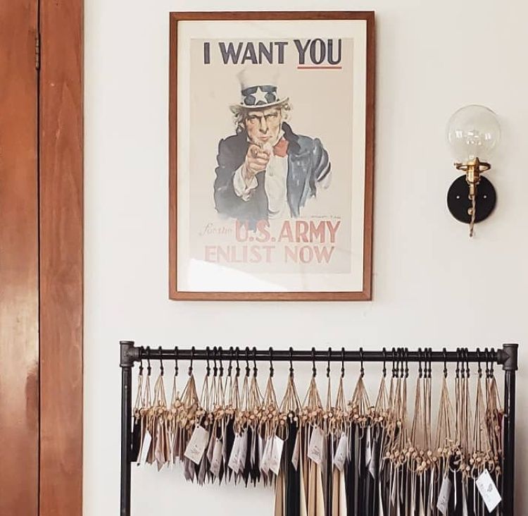 Wood frame with vintage uncle sam I Want You poster 