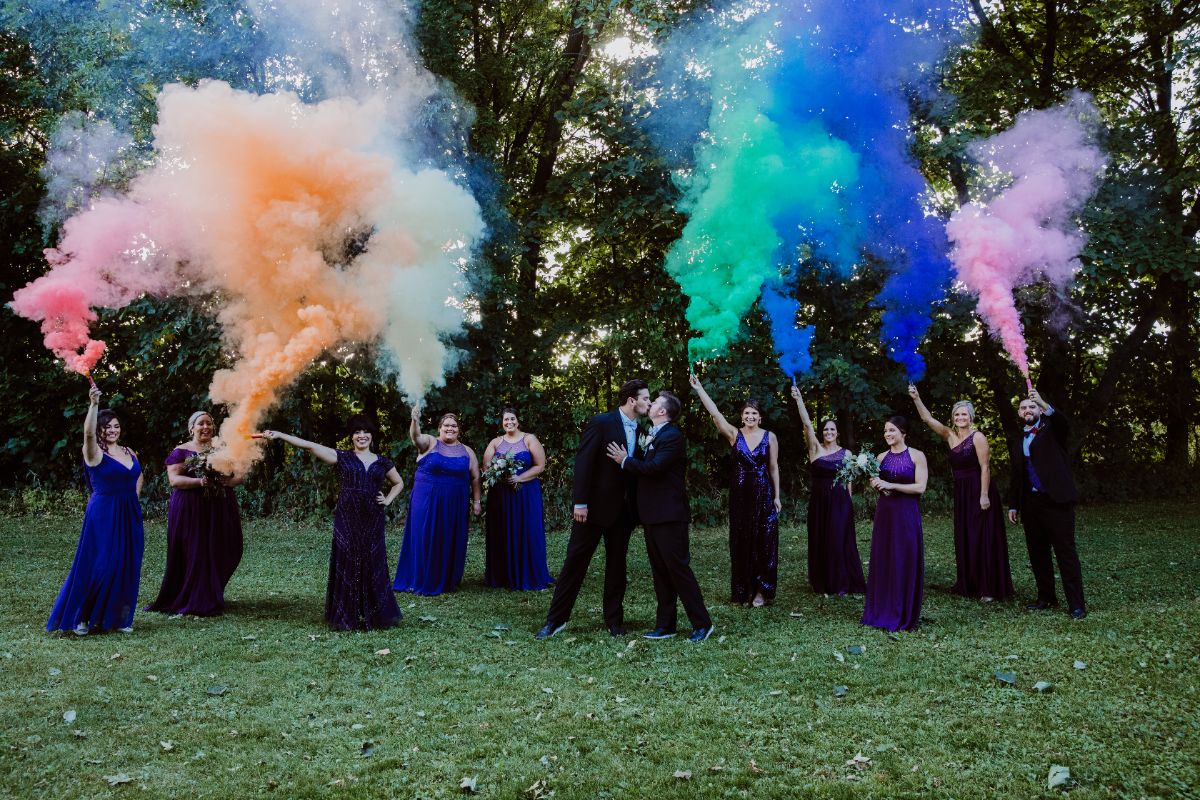 colorful bridal party