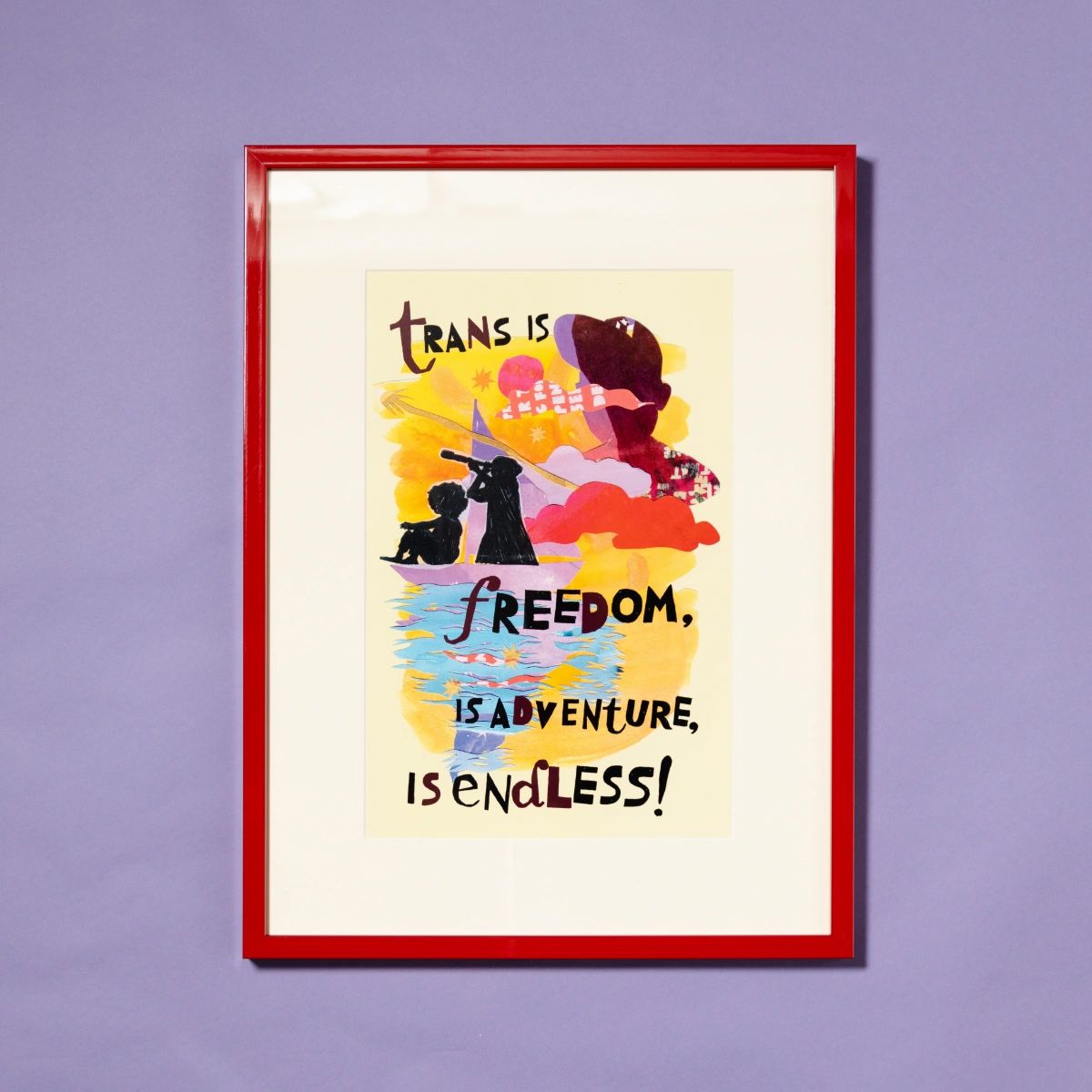 poster in red frame