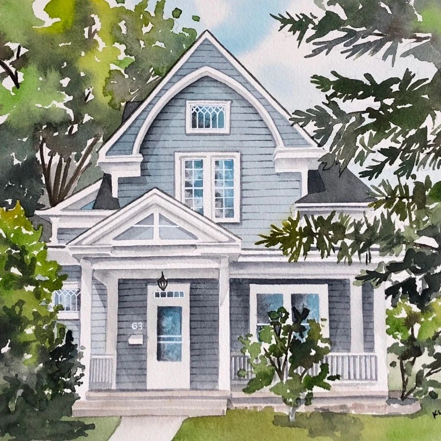 Watercolor House Portrait