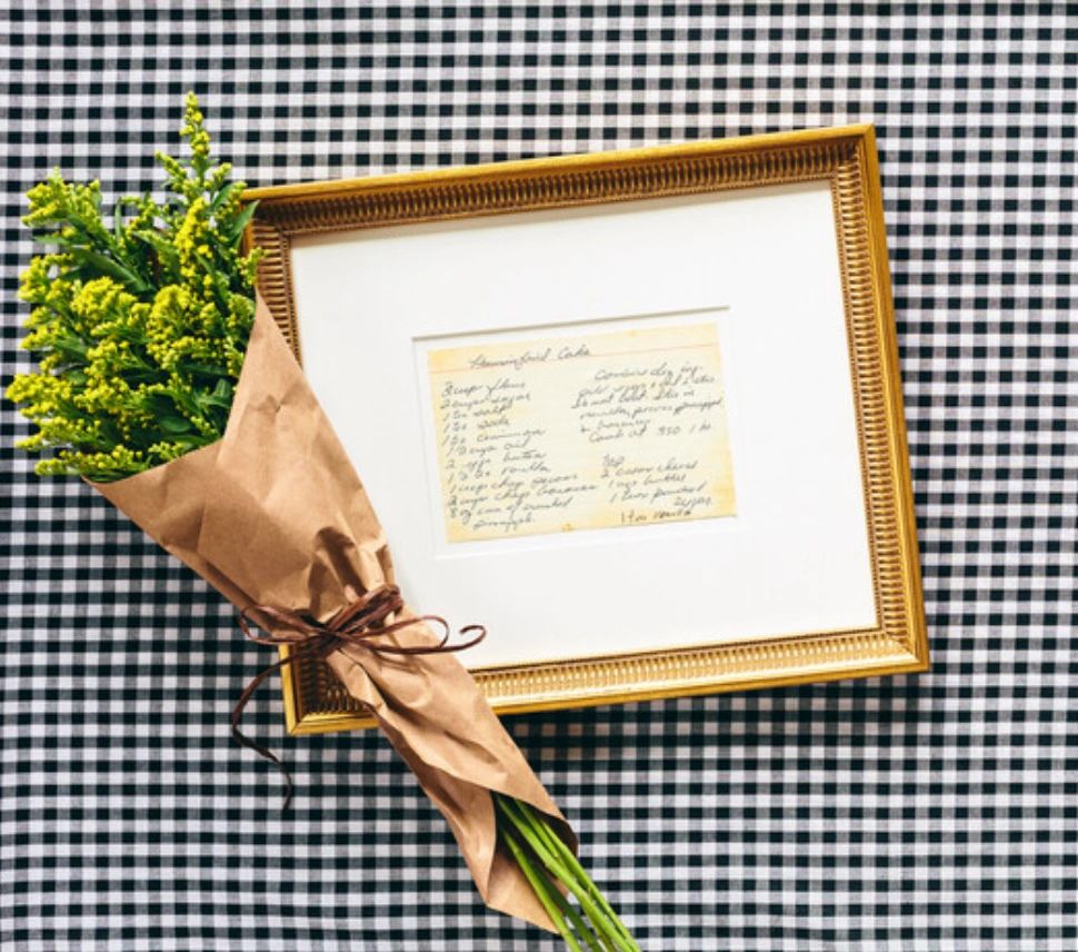 Recipe Card with Flowers