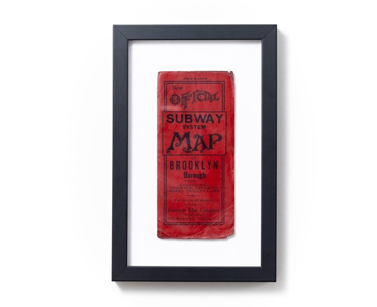 Vintage New York City Subway Map in Black Gallery Frame
