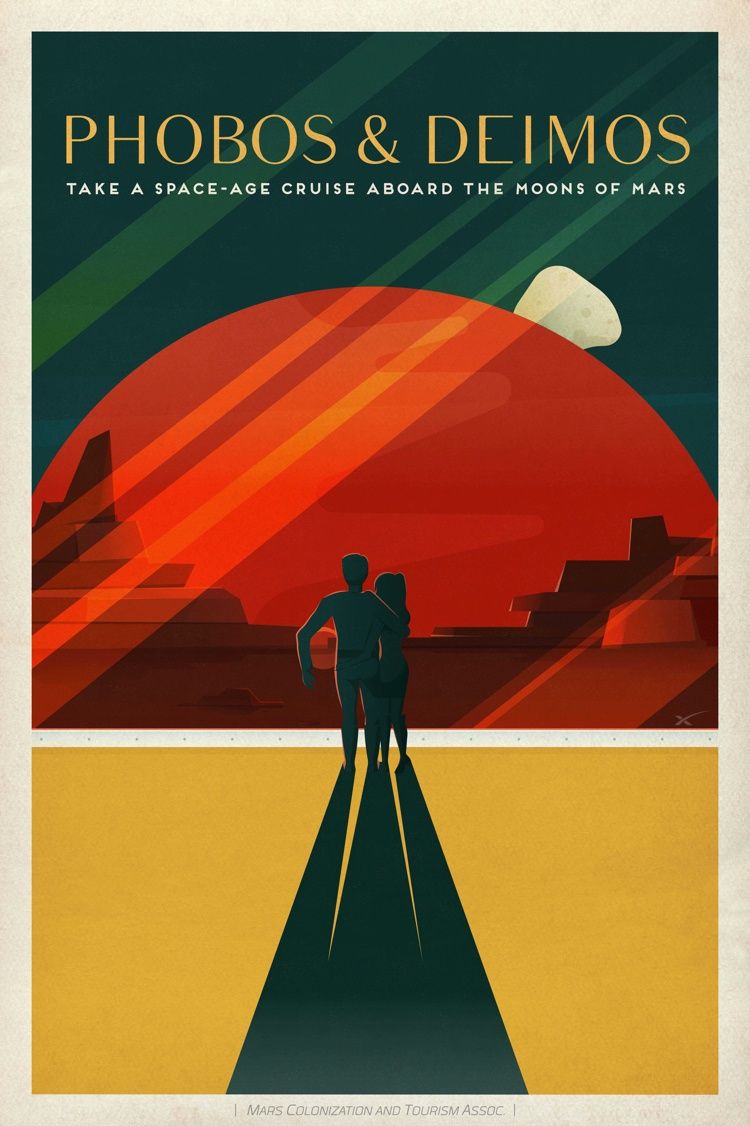 Free Downloadable SpaceX Poster featuring Phobos & Deimos on the Framebridge Blog